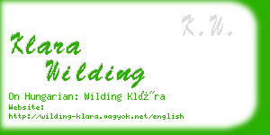 klara wilding business card